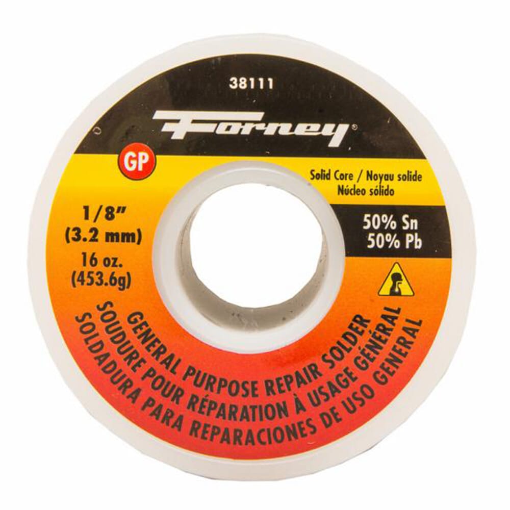 Solder, General Purpose Repair, Solid Core, 1/8 in, 16 Ounce