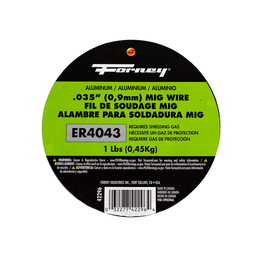 ER4043, MIG Welding Wire, Aluminum, .035 in Diameter x 1 Pound