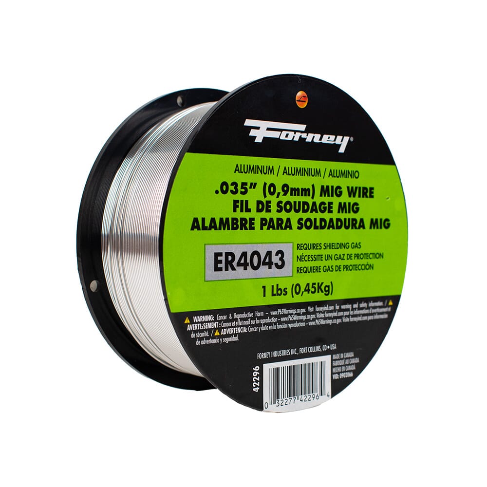 ER4043, MIG Welding Wire, Aluminum, .035 in Diameter x 1 Pound
