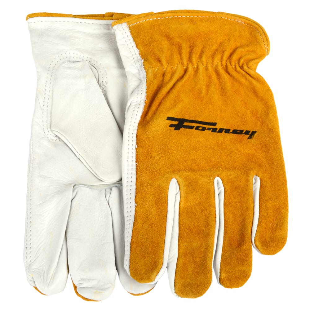 Split Back Cowhide Leather Driver Work Gloves (Men's L)