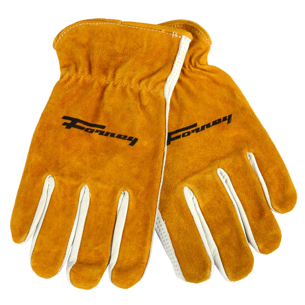 Split Back Cowhide Leather Driver Work Gloves (Men's XL)