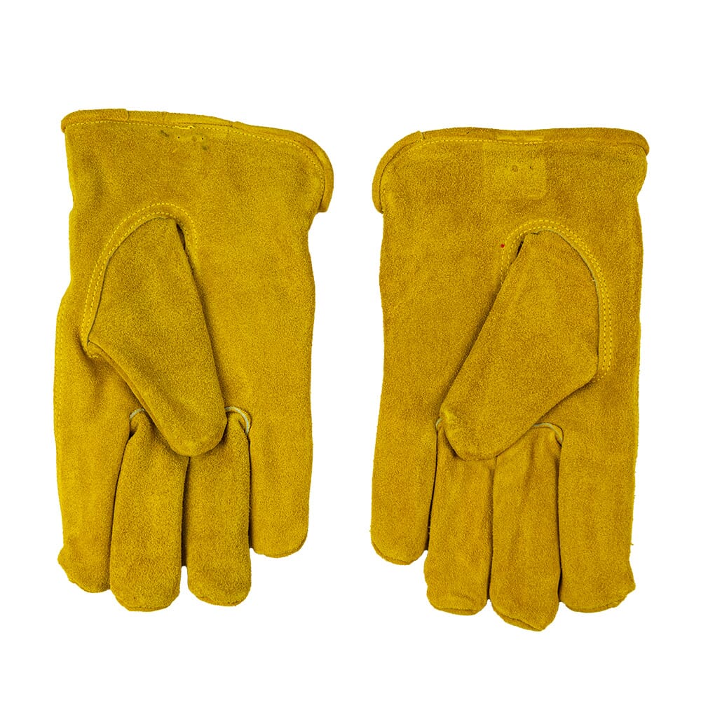 Lined Suede Cowhide Leather Driver Work Gloves (Men's M)
