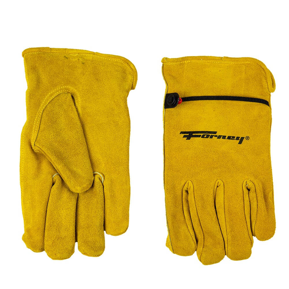 Lined Suede Cowhide Leather Driver Work Gloves (Men's M)