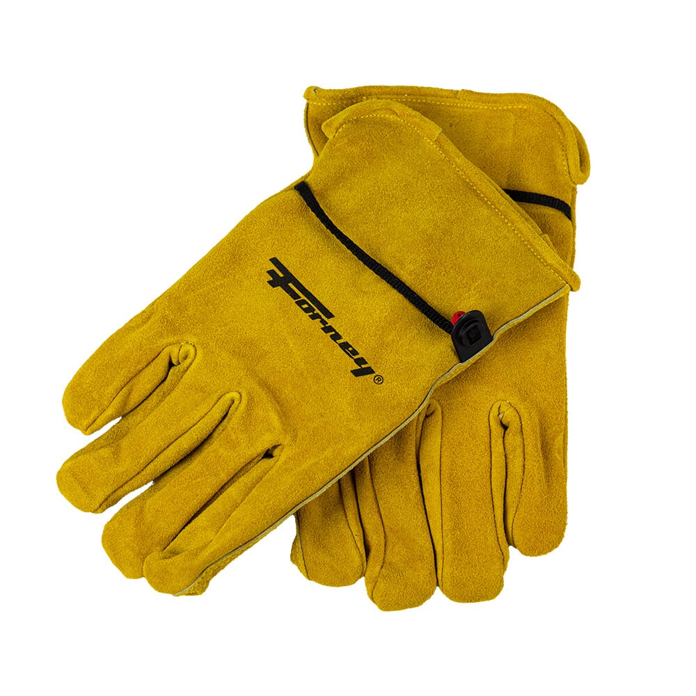 Lined Suede Cowhide Leather Driver Work Gloves (Men's M)