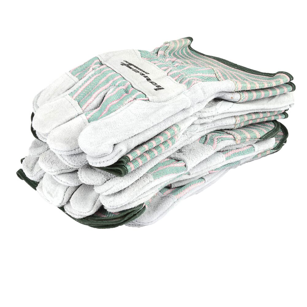 Standard Cowhide Leather Palm Work Gloves, 6-Pack (Men's L)