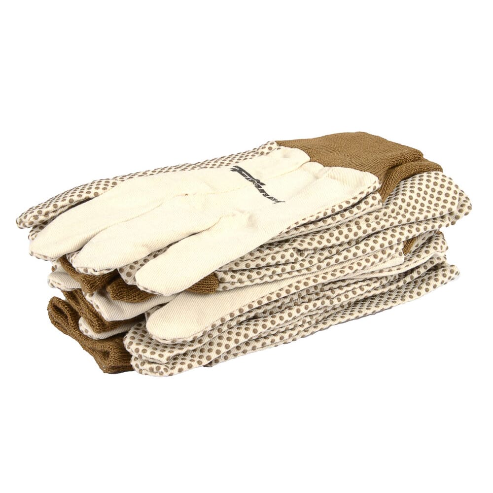 Cotton Canvas Gloves, 6-Pack (Size L)