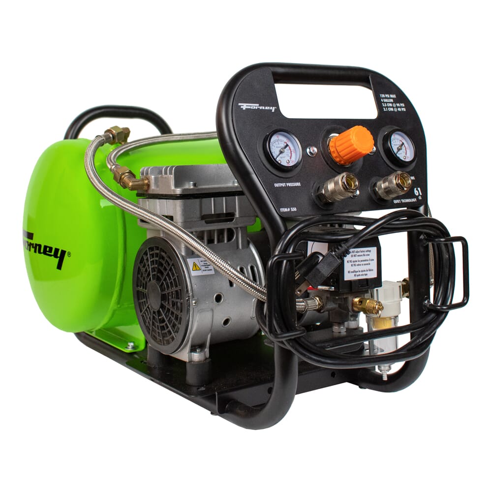 Fornair® 1.0 Hp, 4 Gal, Oil-Free Air Compressor, 120 PSI, 2.5 CFM @ 90 PSI