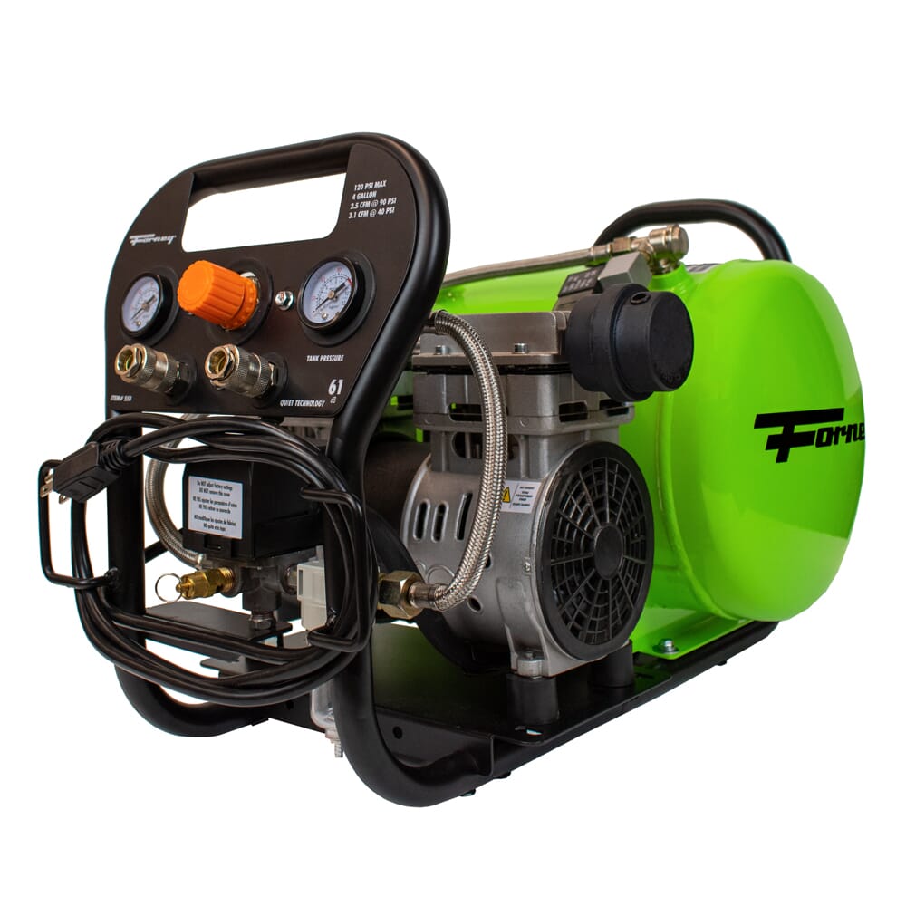 Fornair® 1.0 Hp, 4 Gal, Oil-Free Air Compressor, 120 PSI, 2.5 CFM @ 90 PSI