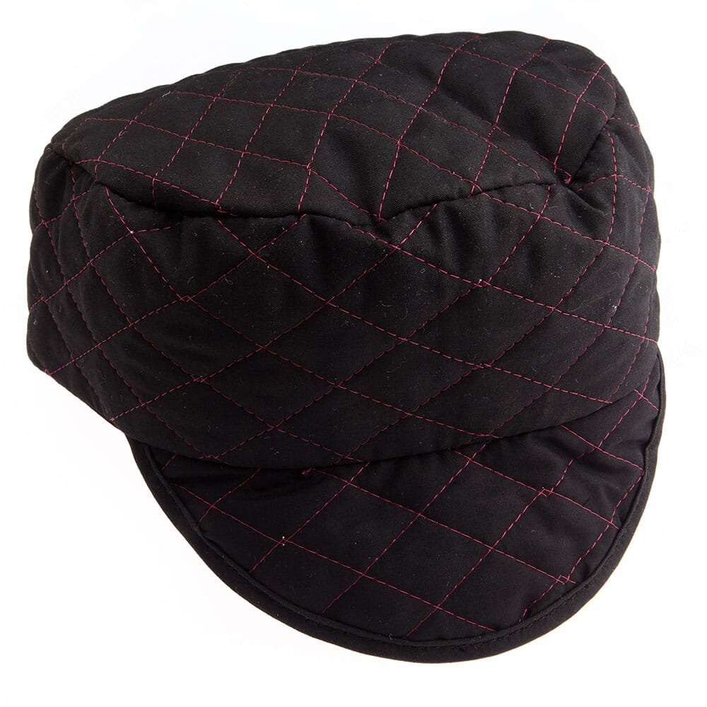 Quilted Black Skull Cap, Size 7-1/8