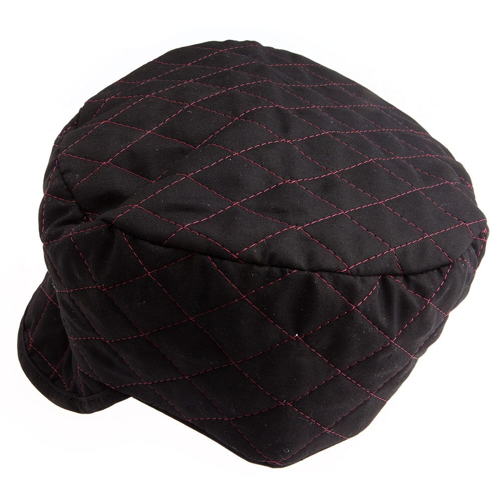 Quilted Black Skull Cap, Size 7-1/8