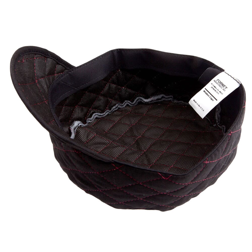 Quilted Black Skull Cap, Size 7-1/8