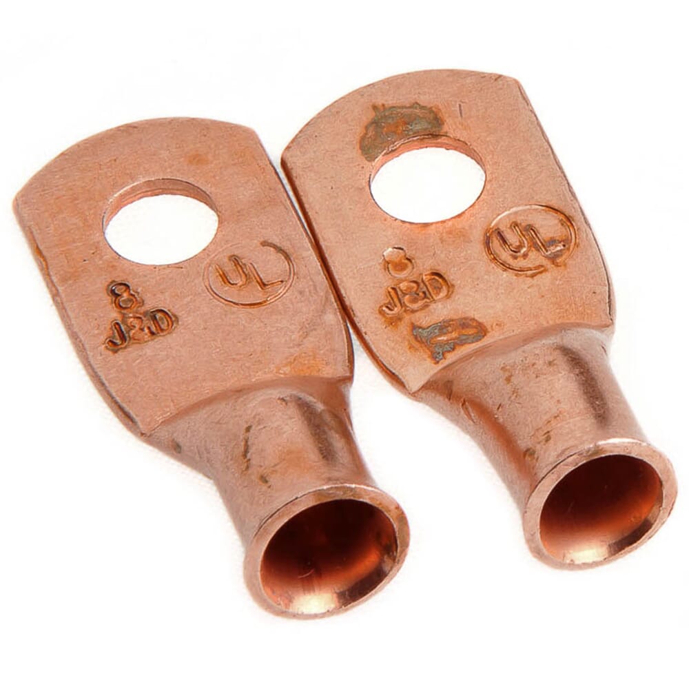 Lug for Number 8 Cable, Number 10 Stud, Premium Copper