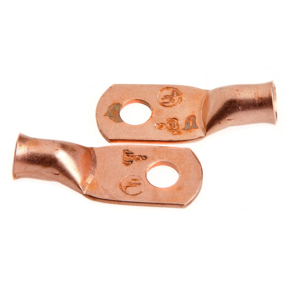 Lug for Number 8 Cable, Number 10 Stud, Premium Copper