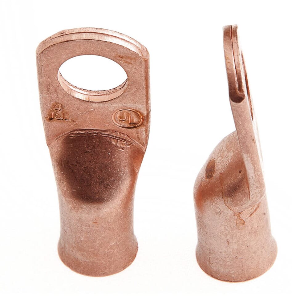 Lug for Number 4 Cable, 5/16 in Stud, Premium Copper