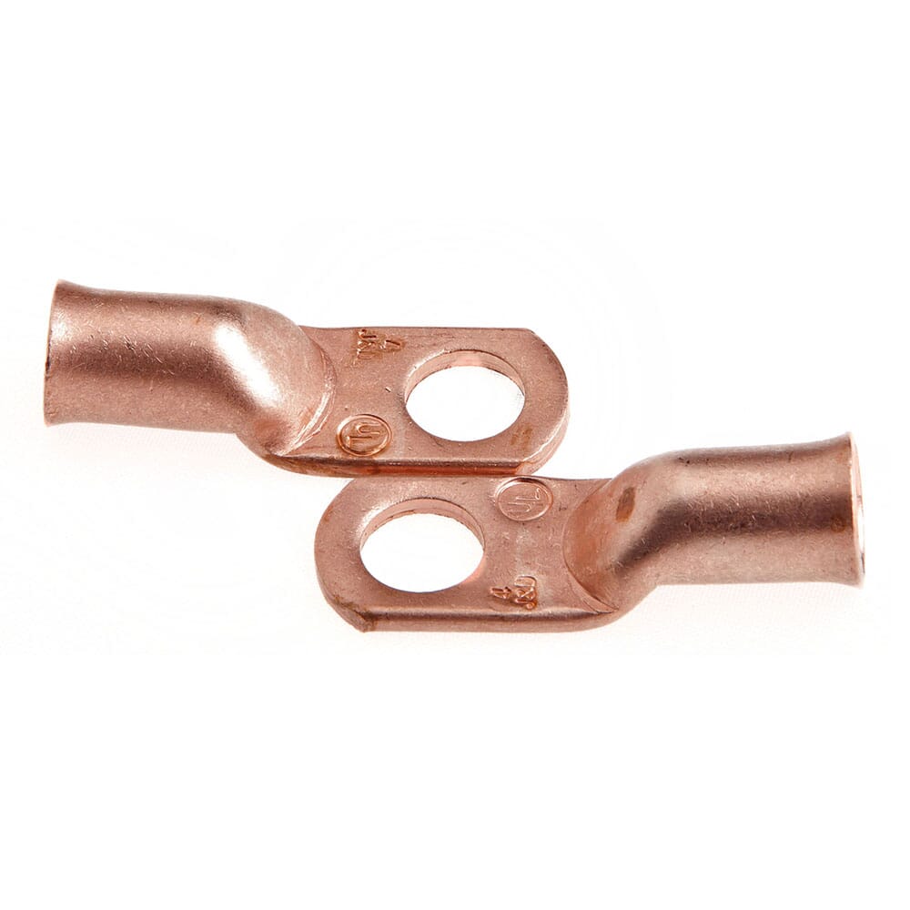Lug for Number 4 Cable, 5/16 in Stud, Premium Copper