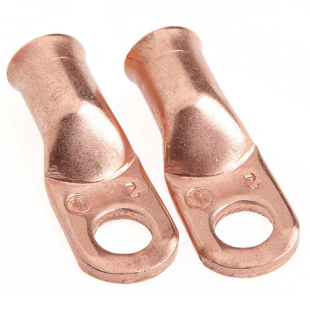 Lug for Number 2 Cable, 5/16 in Stud, Premium Copper