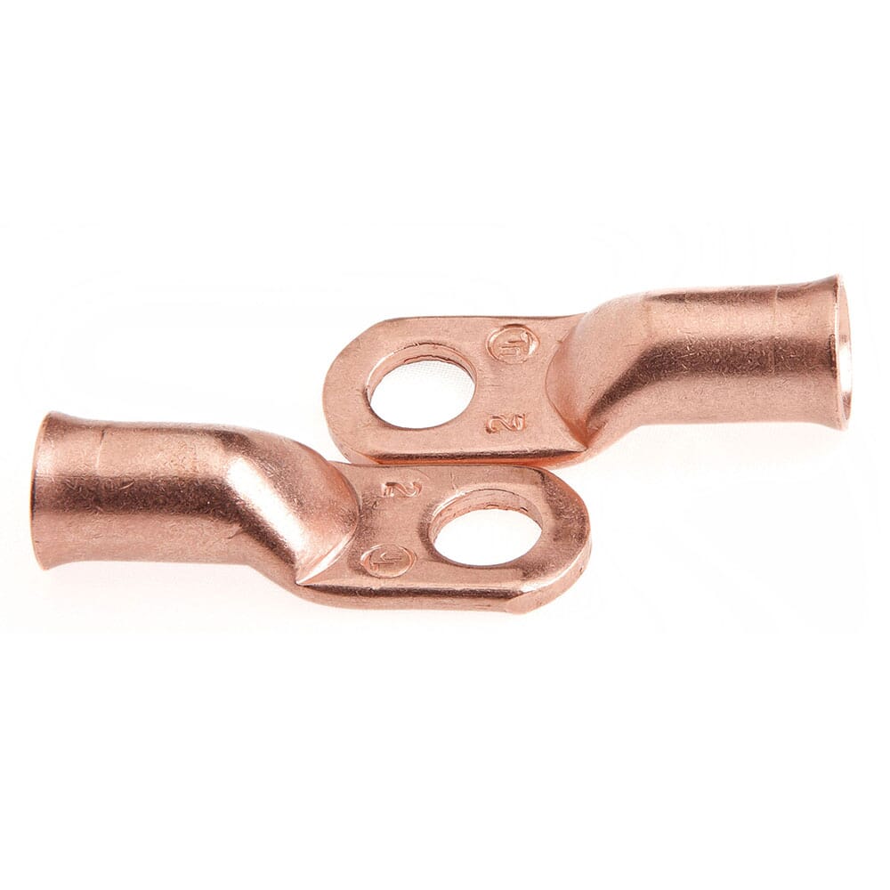 Lug for Number 2 Cable, 5/16 in Stud, Premium Copper