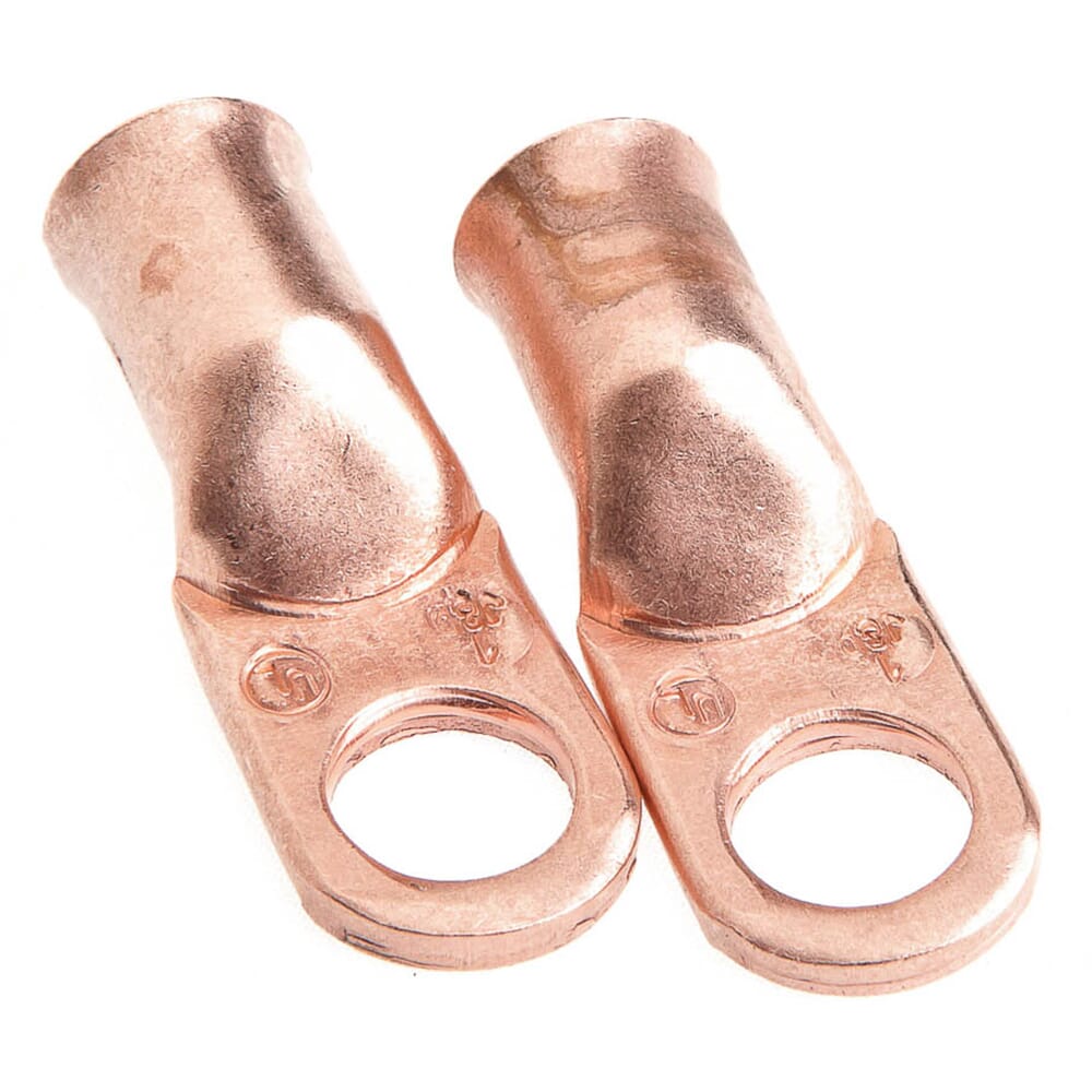 Lug for Number 1 Cable, 3/8 in Stud, Premium Copper
