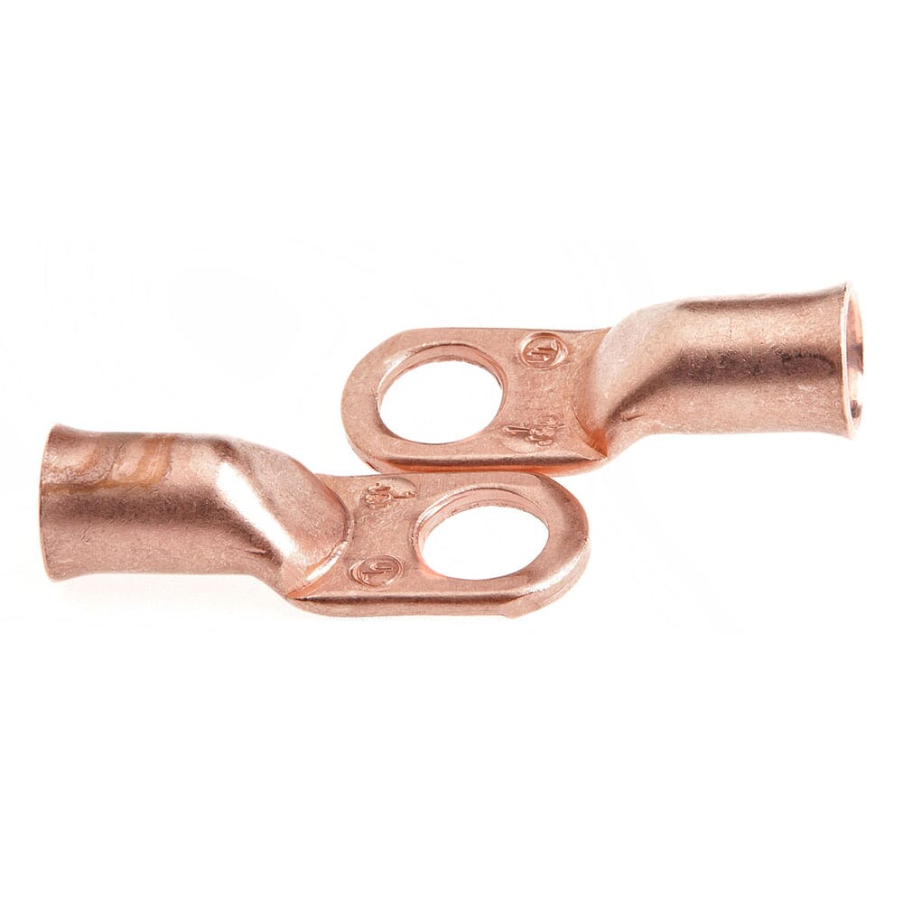 Lug for Number 1 Cable, 3/8 in Stud, Premium Copper