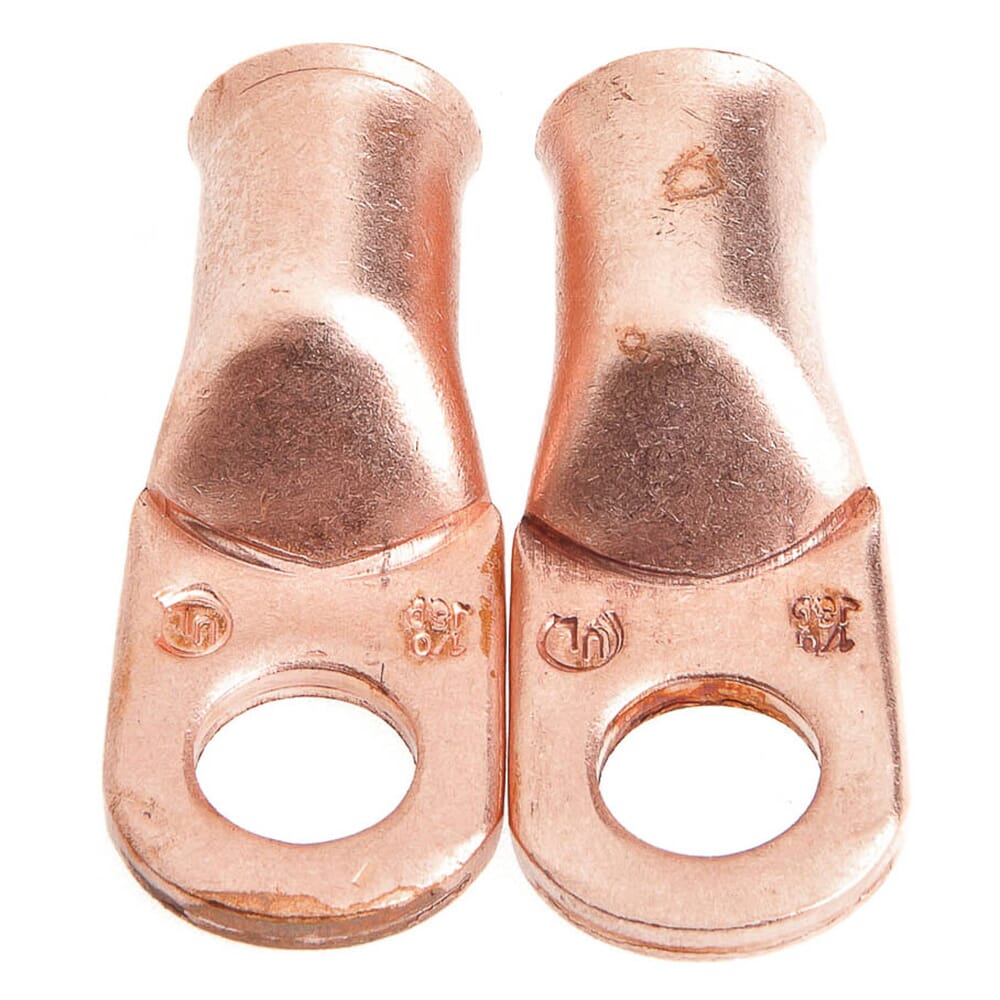 Lug for Number 1/0 Cable, 3/8 in Stud, Premium Copper