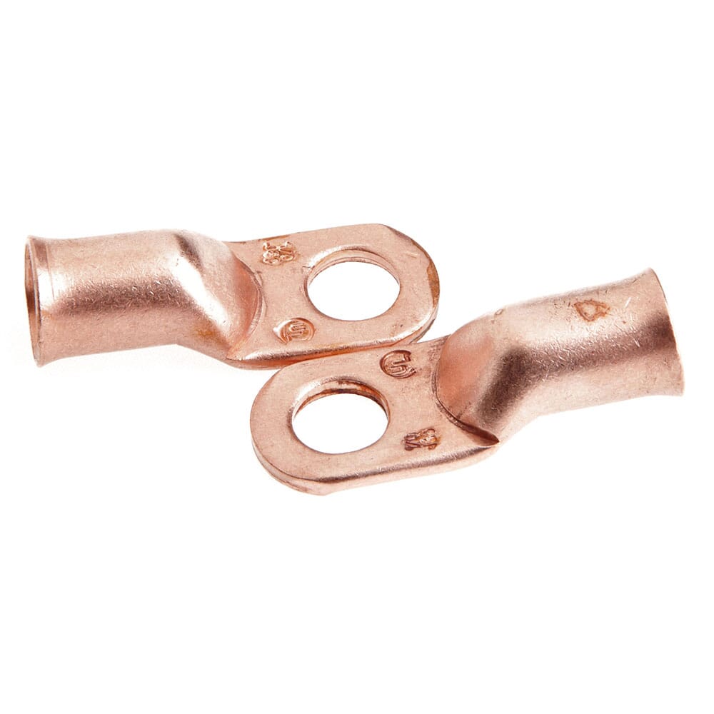 Lug for Number 1/0 Cable, 3/8 in Stud, Premium Copper