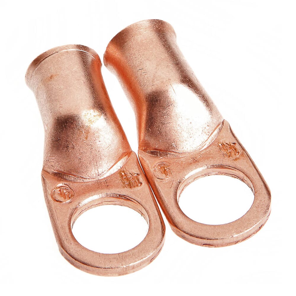 Lug for Number 1/0 Cable, 1/2 in Stud, Premium Copper