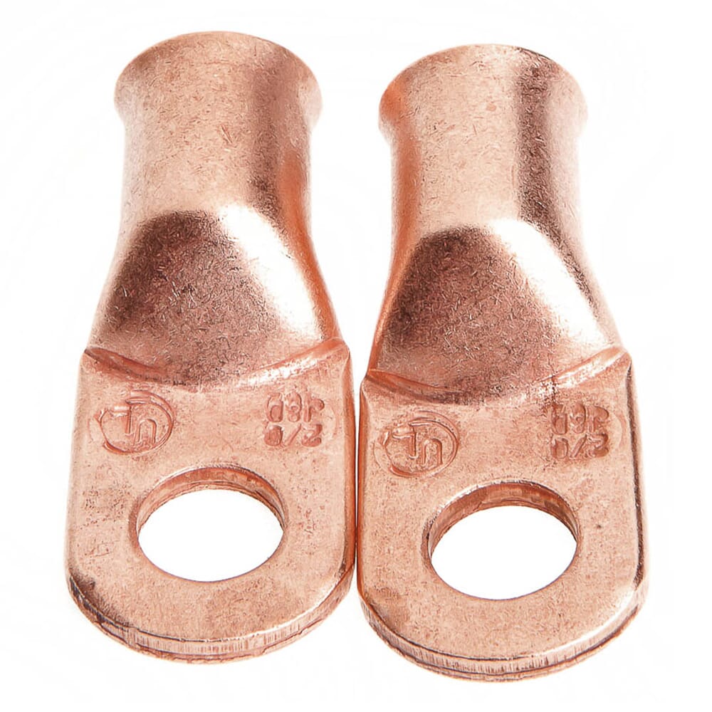 Lug for Number 2/0 Cable, 3/8 in Stud, Premium Copper