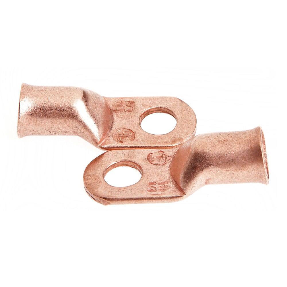 Lug for Number 2/0 Cable, 3/8 in Stud, Premium Copper
