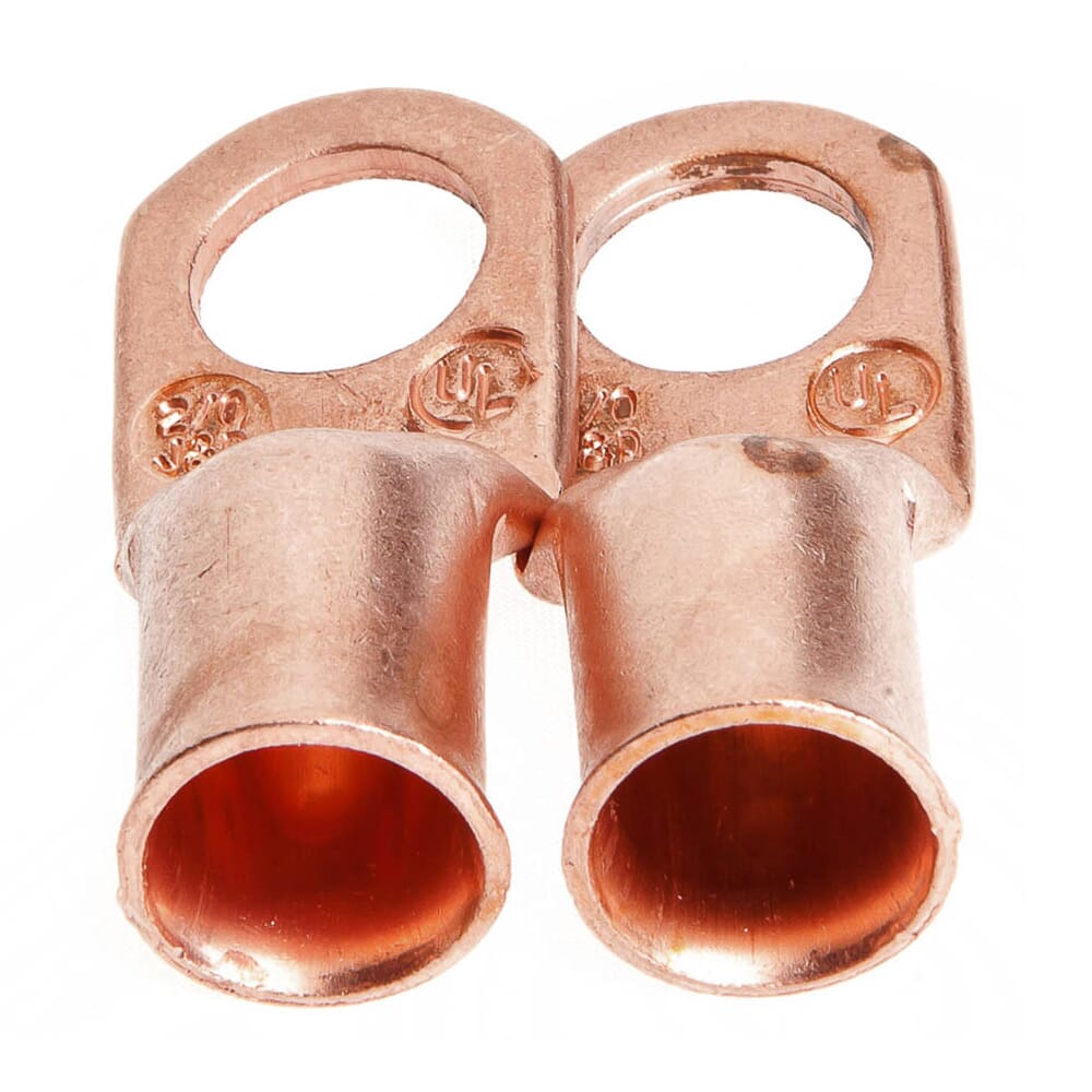 Lug for Number 2/0 Cable, 1/2 in Stud, Premium Copper