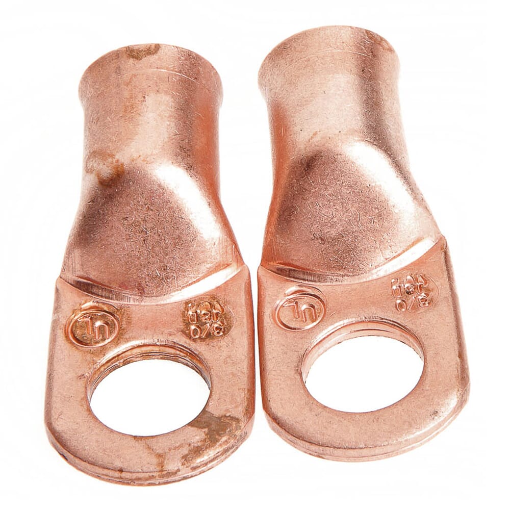 Lug for Number 3/0 Cable, 1/2 in Stud, Premium Copper