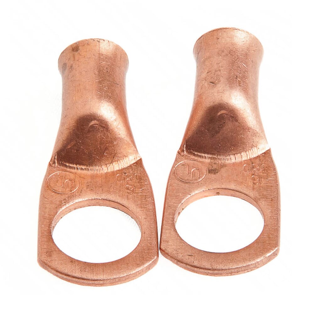 Lug for Number 6 Cable, 3/8 in Stud, Premium Copper