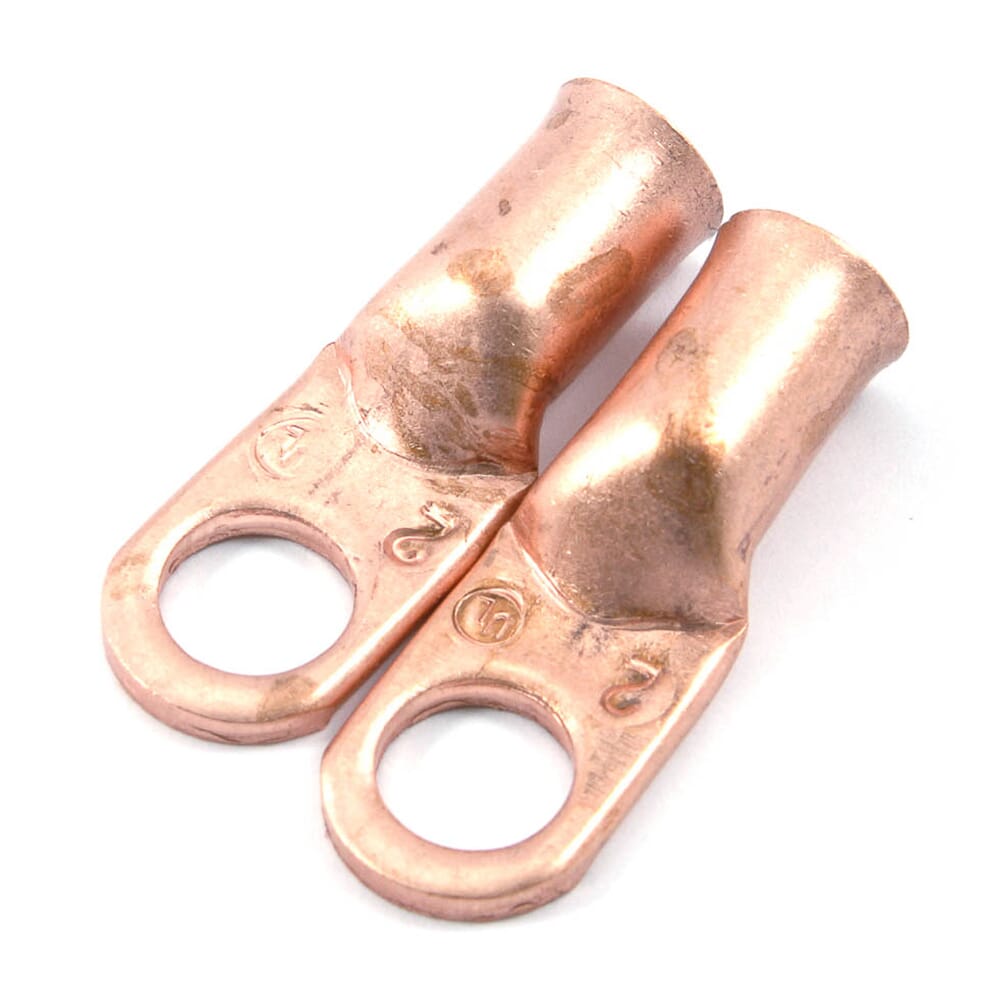 Lug for Number 2 Cable, 3/8 in Stud, Premium Copper
