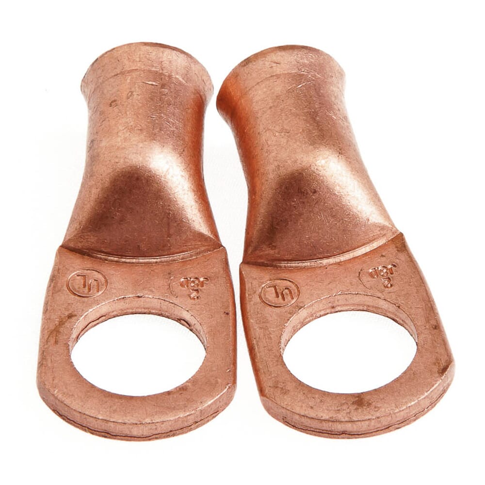 Lug for Number 2 Cable, 1/2 in Stud, Premium Copper
