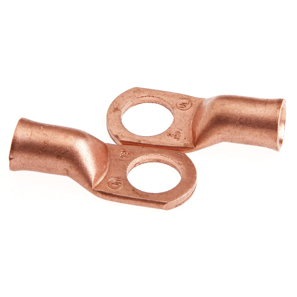 Lug for Number 2 Cable, 1/2 in Stud, Premium Copper