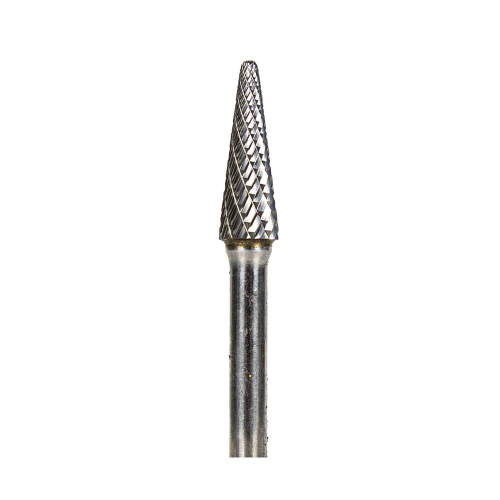 Tungsten Carbide Burr Set, 8-Piece, 1/4 in Shank, Steel Case