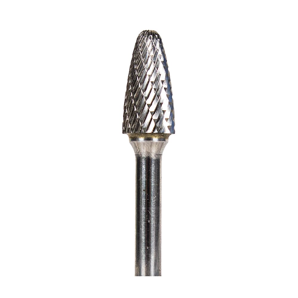 Tungsten Carbide Burr Set, 8-Piece, 1/4 in Shank, Steel Case