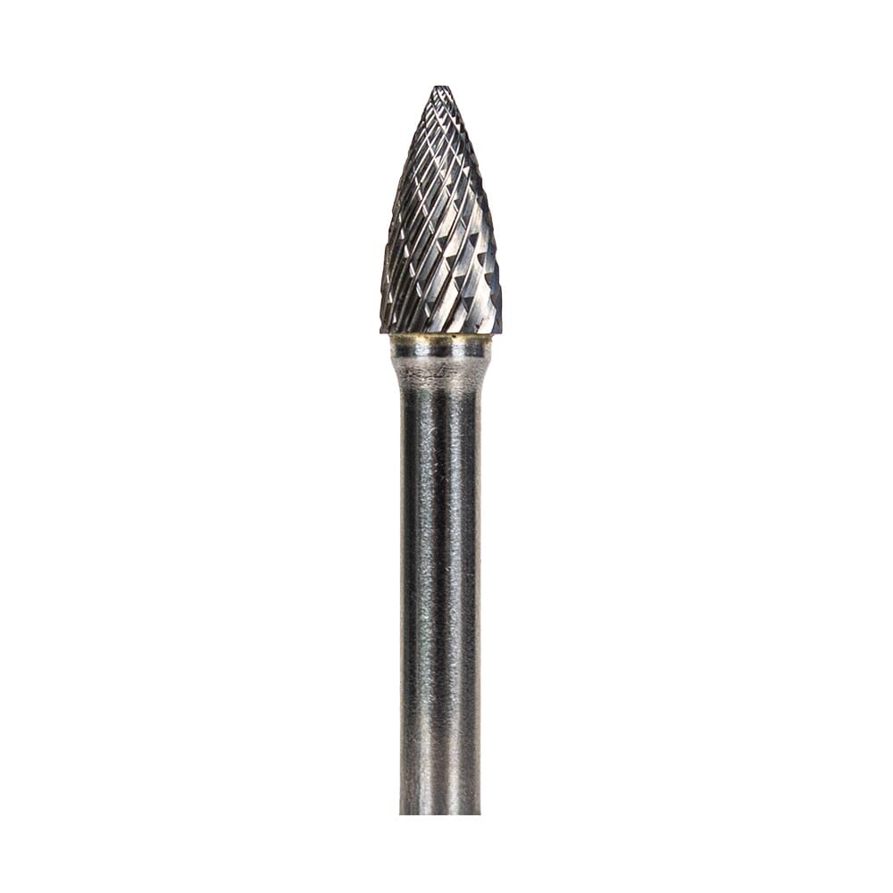 Tungsten Carbide Burr Set, 8-Piece, 1/4 in Shank, Steel Case
