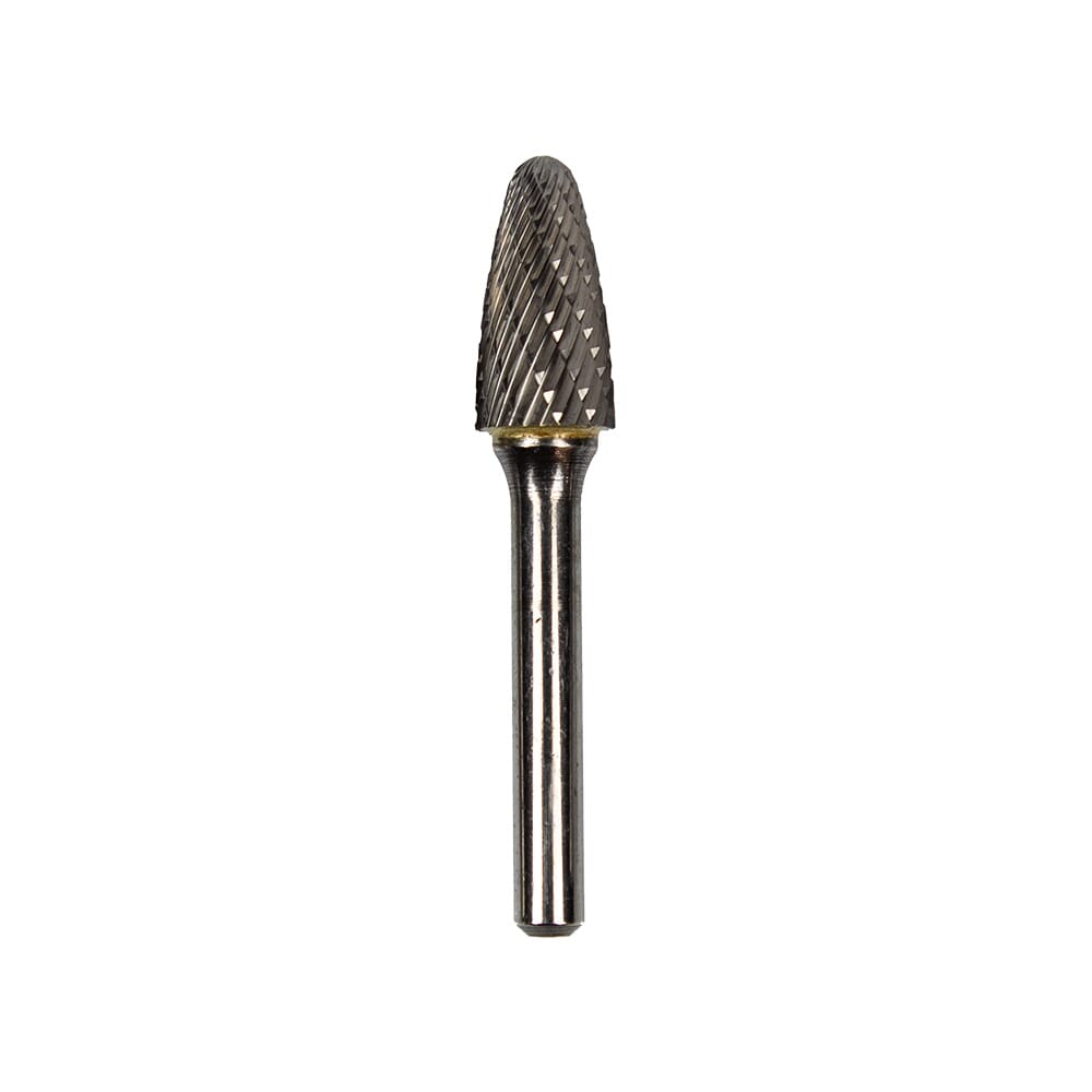 Tungsten Carbide Burr Set, 4-Piece, 1/4 in Shank, with Cloth Pouch