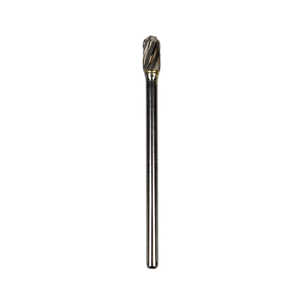 Tungsten Carbide Burr Set, Long Reach, 4-Piece, 1/4 in Shank, with Cloth Pouch
