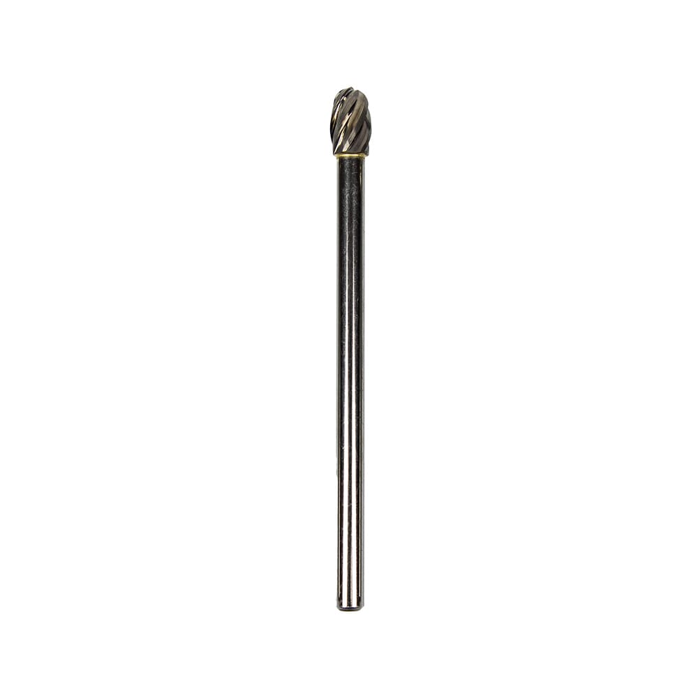 Tungsten Carbide Burr Set, Long Reach, 4-Piece, 1/4 in Shank, with Cloth Pouch