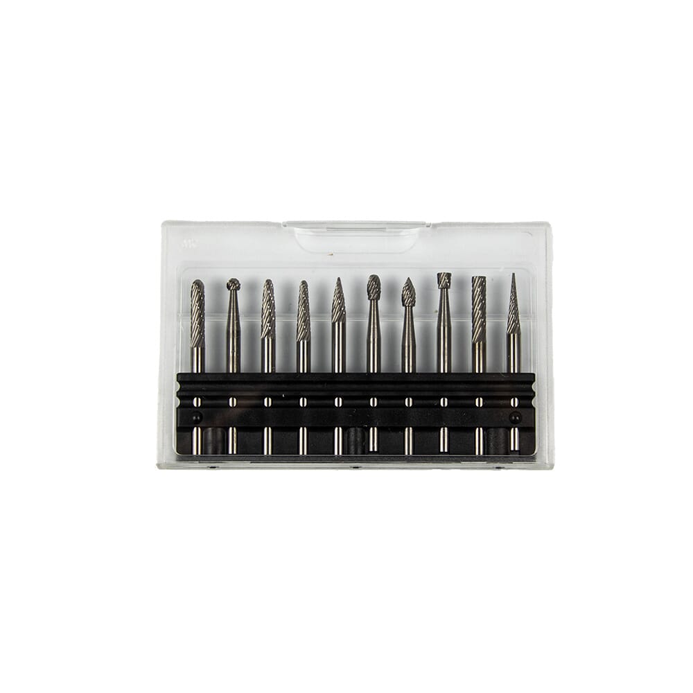 Tungsten Carbide Burr Set, 10-Piece, 1/8 in Shank