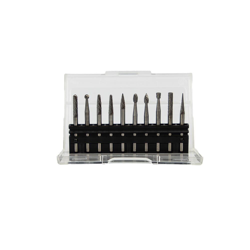 Tungsten Carbide Burr Set, 10-Piece, 1/8 in Shank