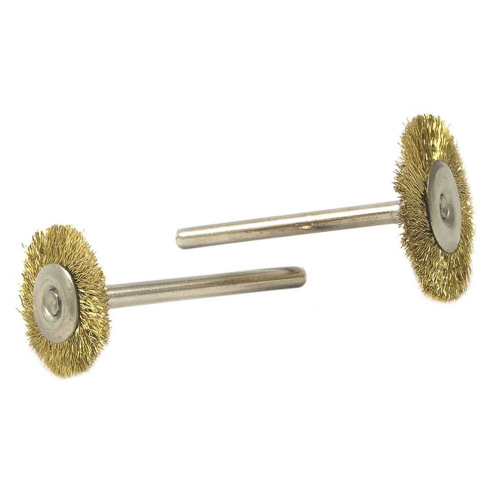 Brush Set, Brass, 1 in and 3/4 in with 3/32 in Shaft (2-Piece)