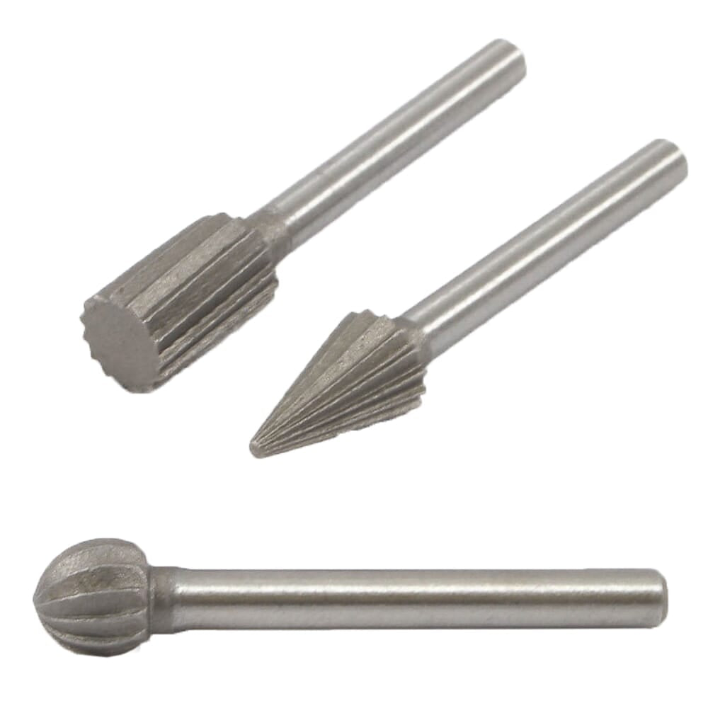 Mini-Rotary File Set with 1/8 in Shaft, 3 Piece