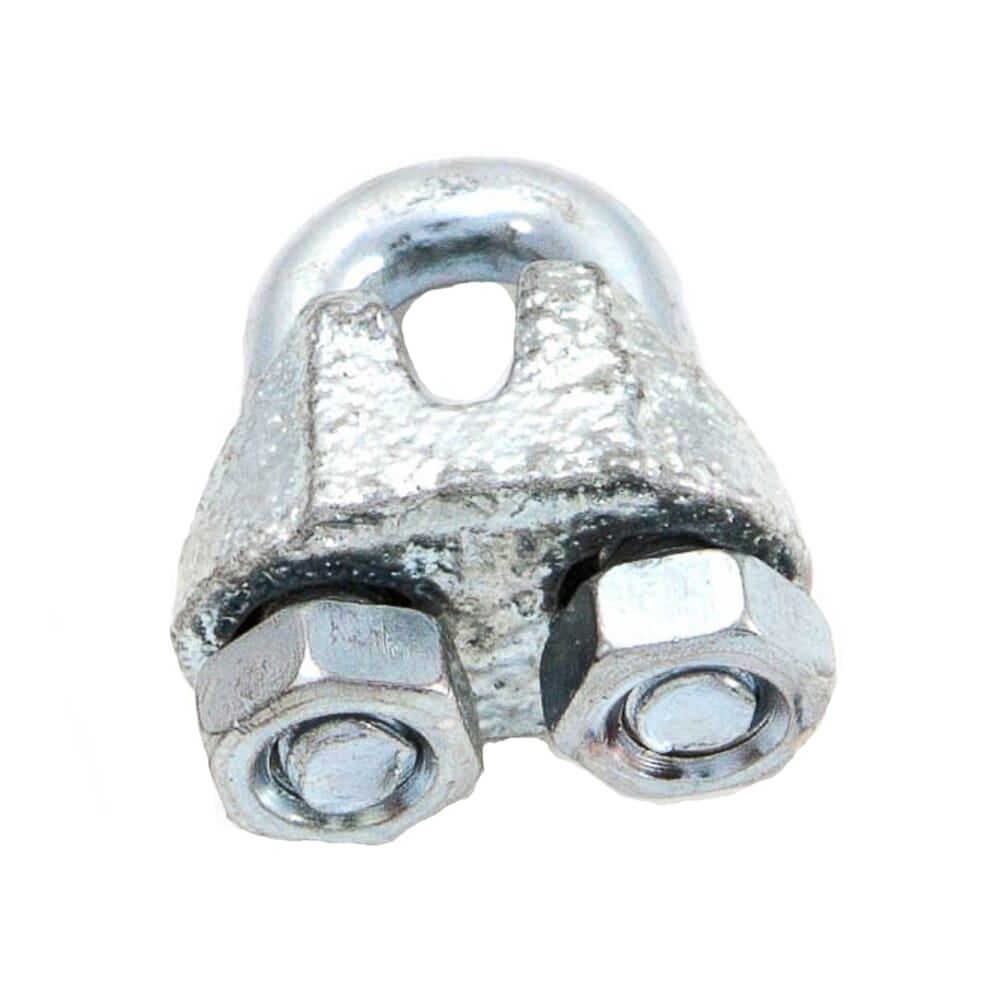 Wire Rope Clips, Zinc Plated, 1/16 in