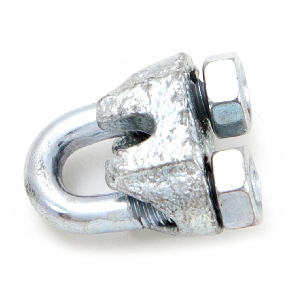 Wire Rope Clips, Zinc Plated, 1/16 in