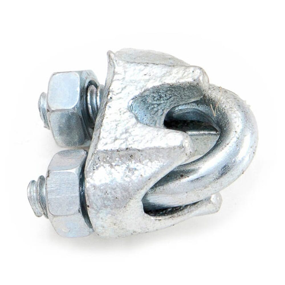 Wire Rope Clips, Zinc Plated, 1/8 in