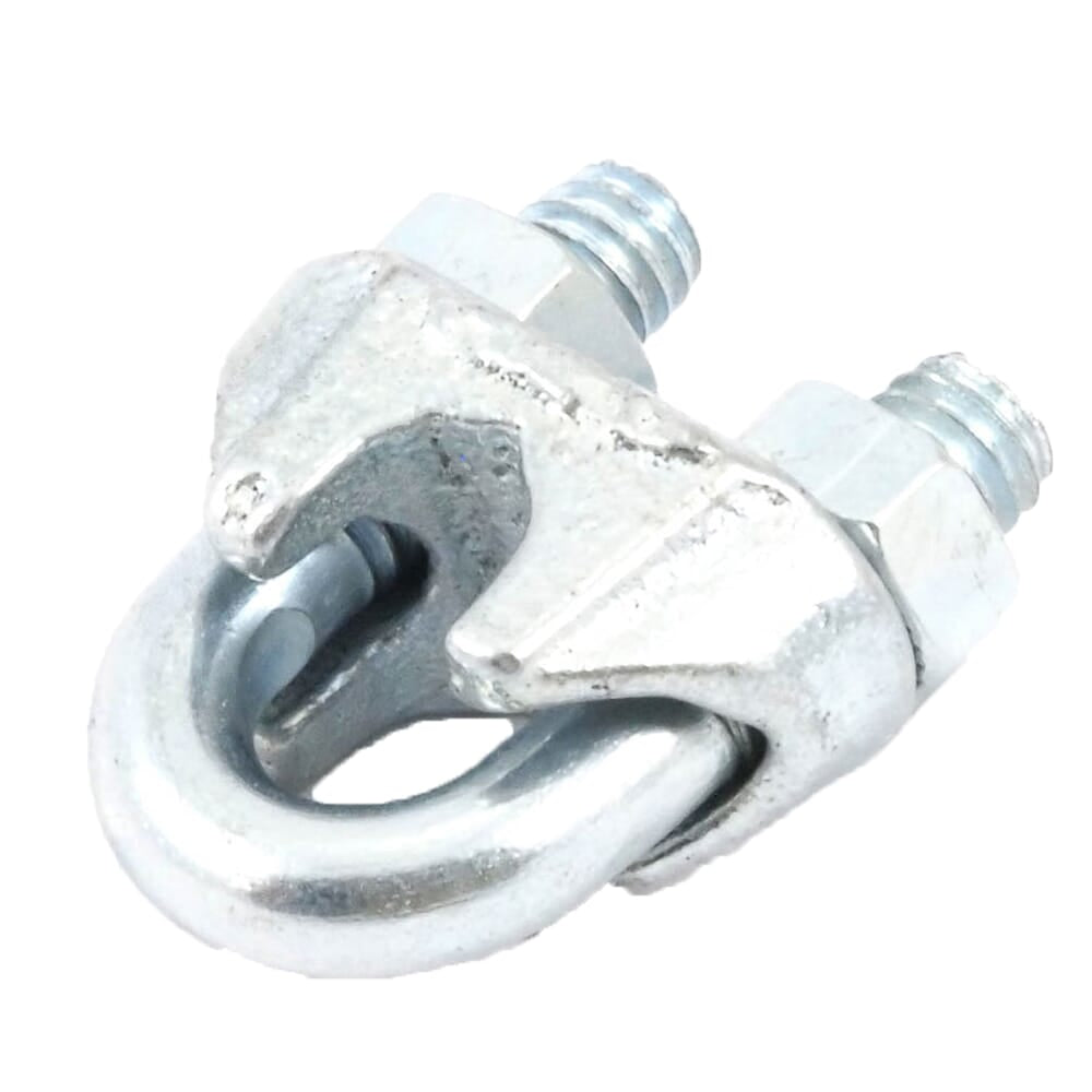 Wire Rope Clips, Zinc Plated, 1/4 in