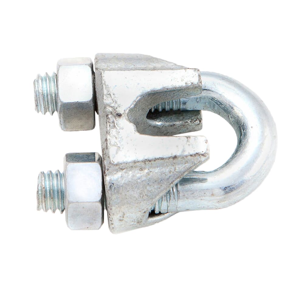 Wire Rope Clips, Zinc Plated, 3/8 in