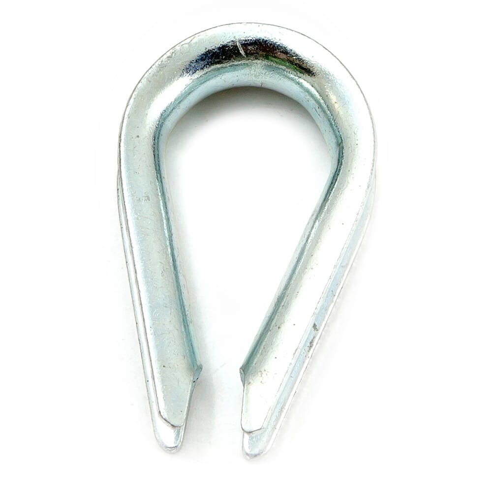Wire Rope Thimble, Zinc Plated, 1/4 in